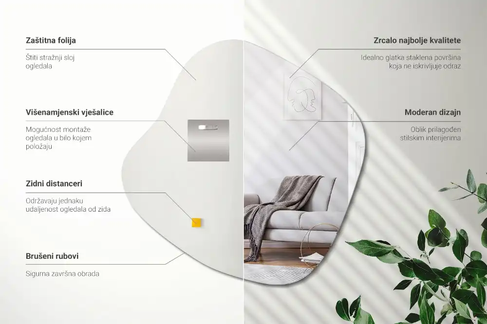 Spiegel in Klecksform auffälliges Accessoire