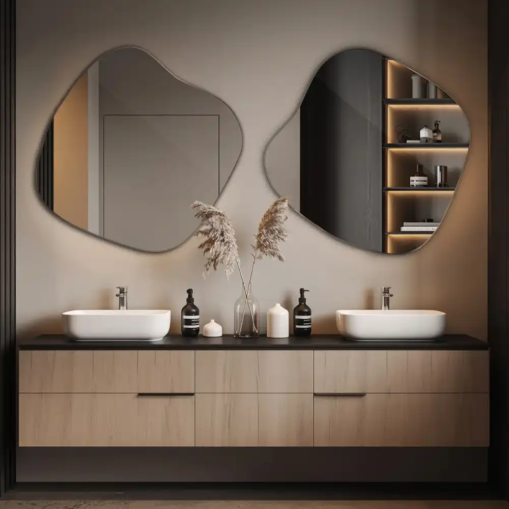 Spiegel in Klecksform auffälliges Accessoire