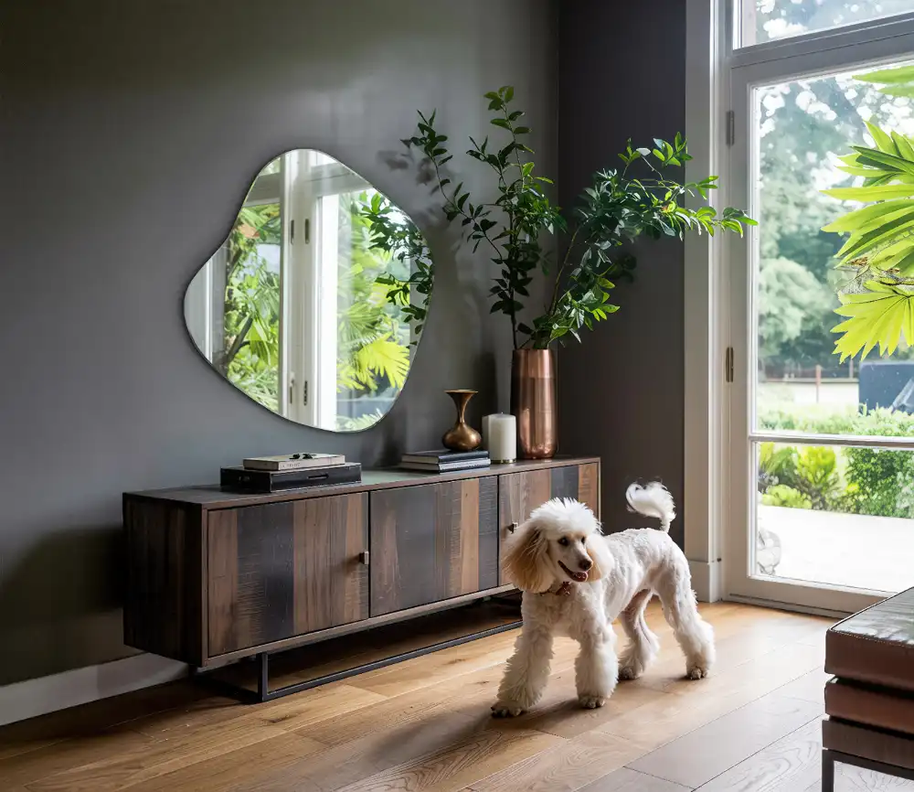 Spiegel in Klecksform auffälliges Accessoire