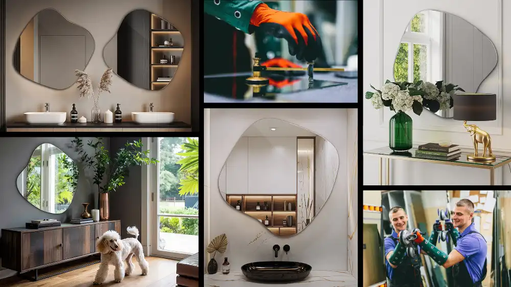 Spiegel in Klecksform auffälliges Accessoire