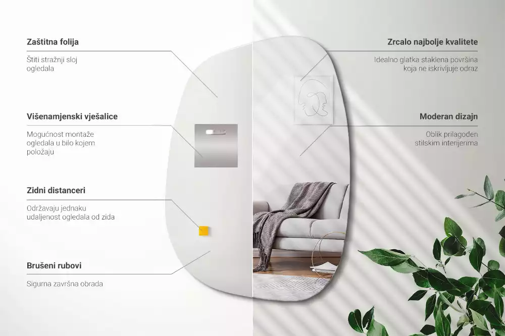 Organischer Spiegel mit raffinierter Form