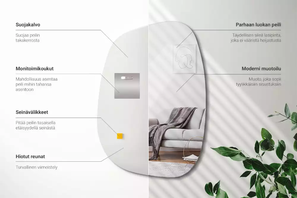 Organischer Spiegel mit raffinierter Form