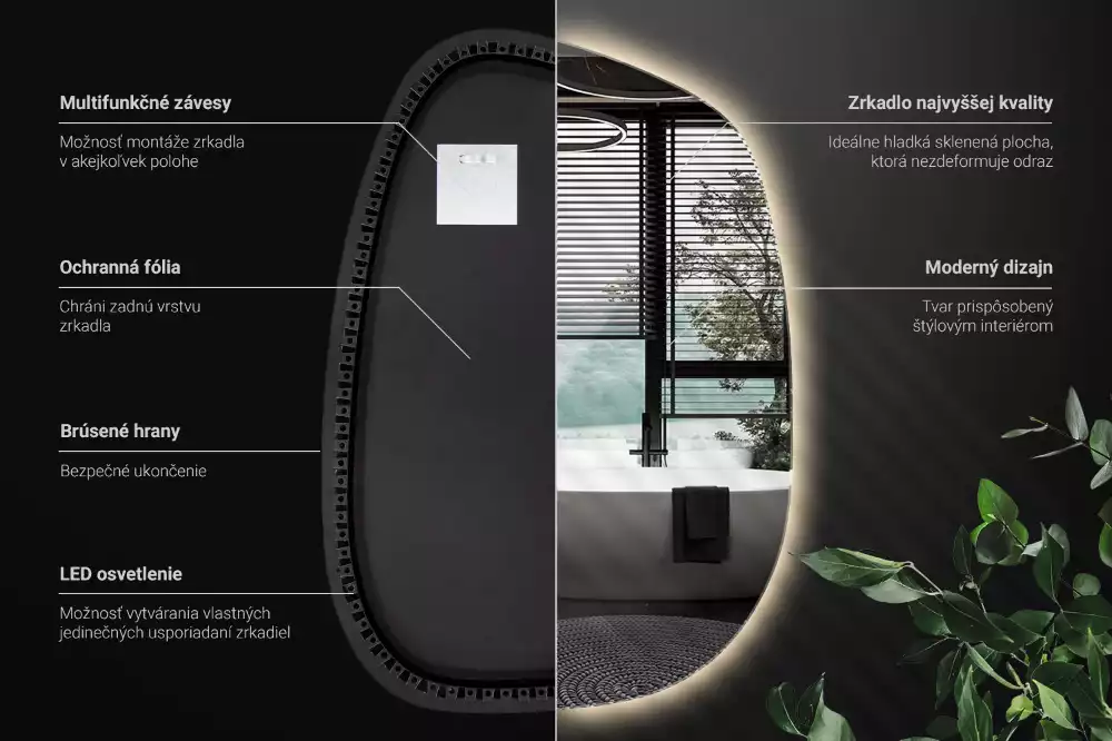 Led spiegel organisch ohne Rahmen