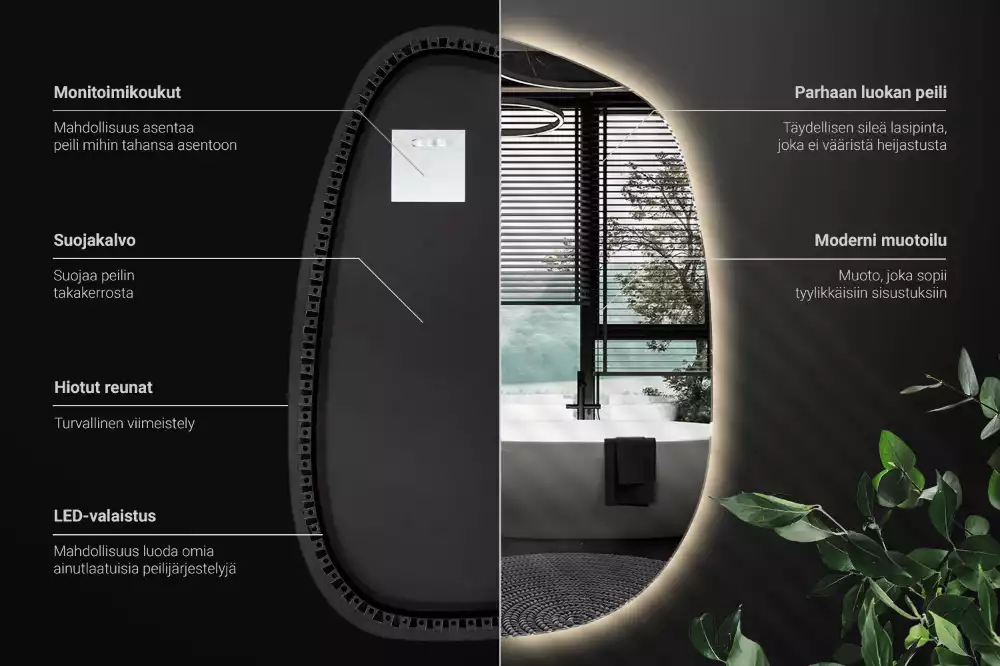 Led spiegel organisch ohne Rahmen