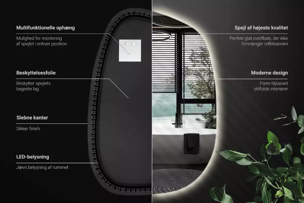Led spiegel organisch ohne Rahmen