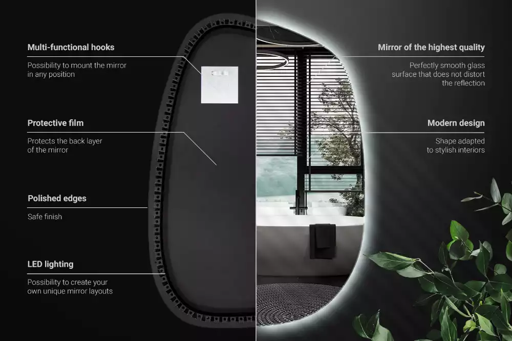 Led spiegel organisch ohne Rahmen