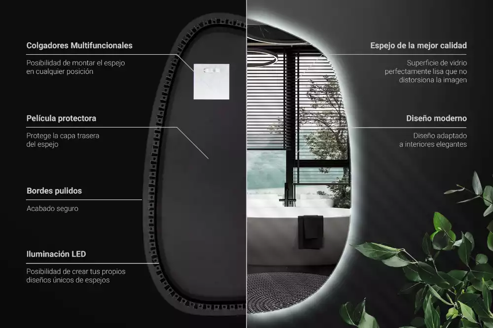 Led spiegel organisch ohne Rahmen