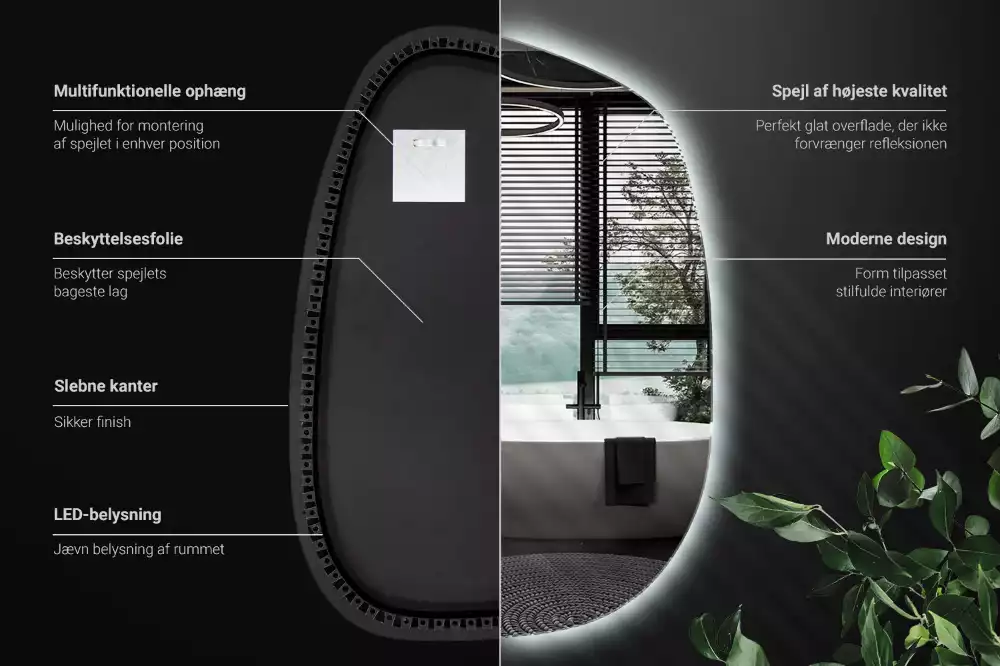 Led spiegel organisch ohne Rahmen