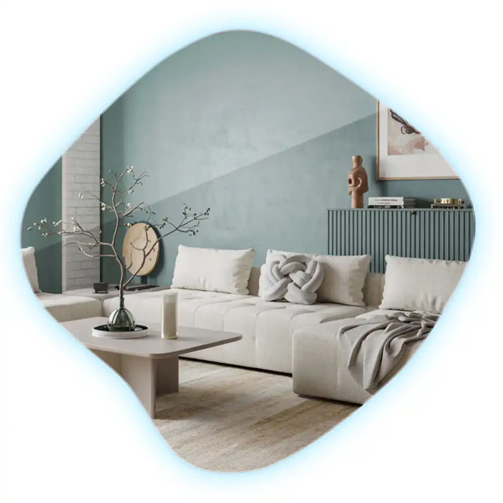 Klecksform Spiegel mit LED-Beleuchtung einzigartig