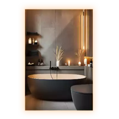 Rechteckiger spiegel mit LED-hintergrundbeleuchtung