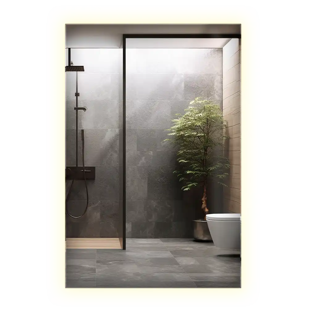 Rechteckiger spiegel mit LED-hintergrundbeleuchtung