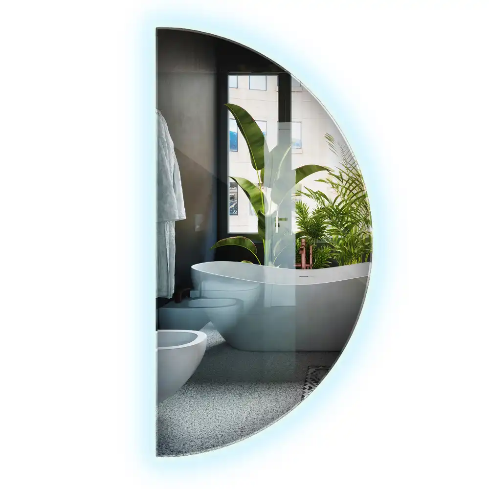 Halbrunder spiegel mit LED-beleuchtung stilvolles accessoire
