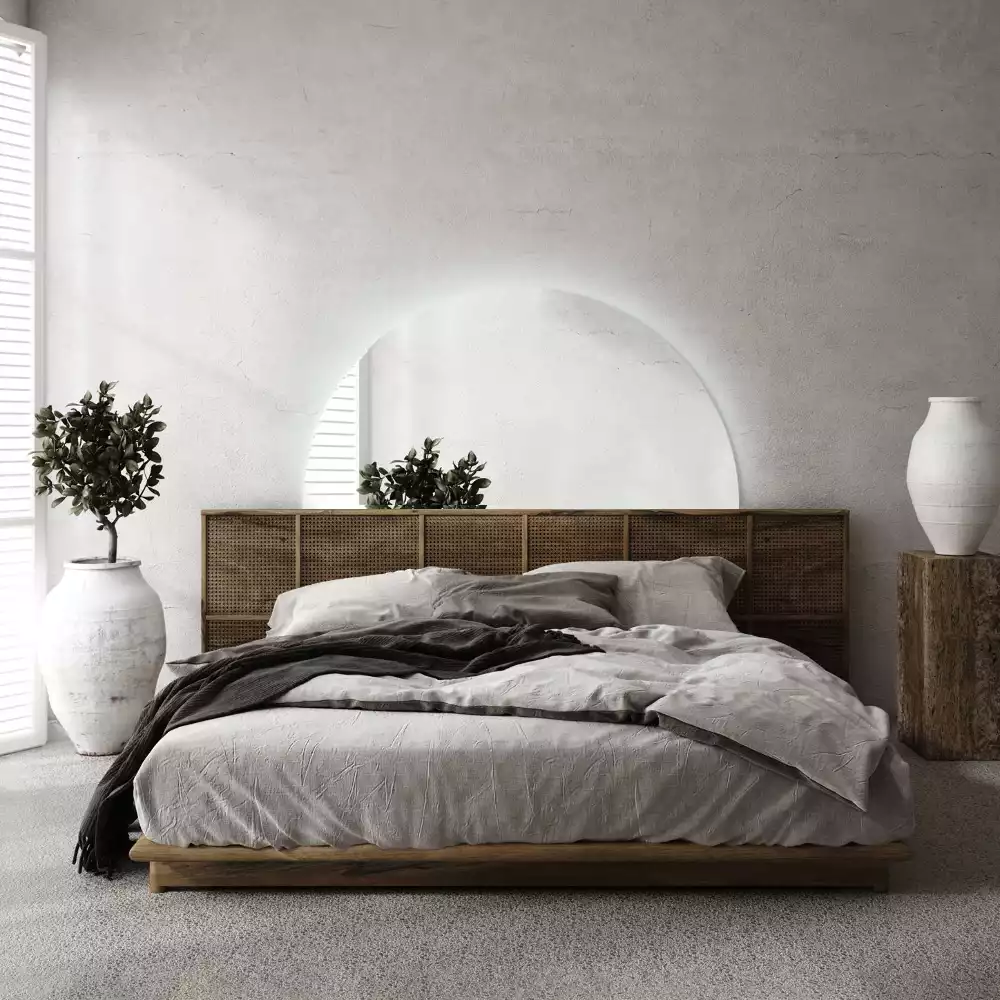 Halbrunder spiegel mit LED-beleuchtung stilvolles accessoire