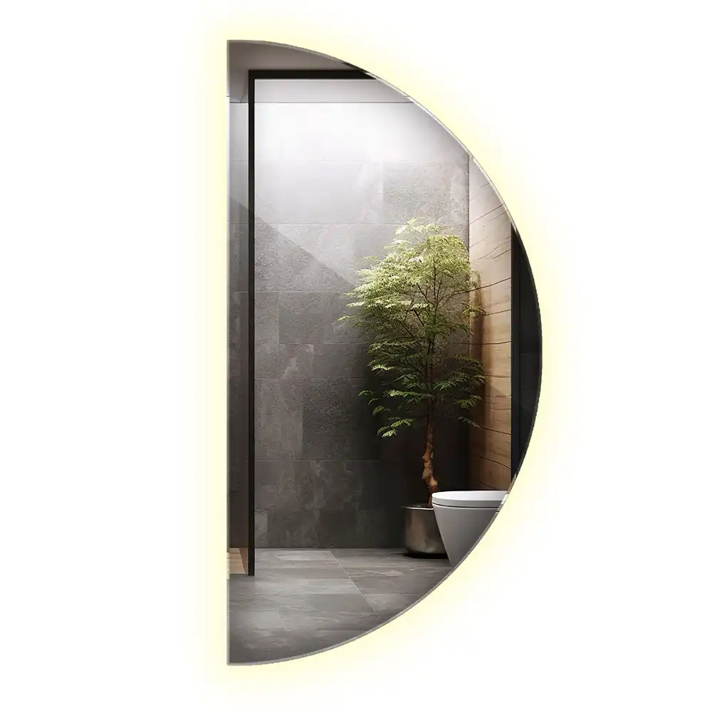 Halbrunder spiegel mit LED-beleuchtung stilvolles accessoire