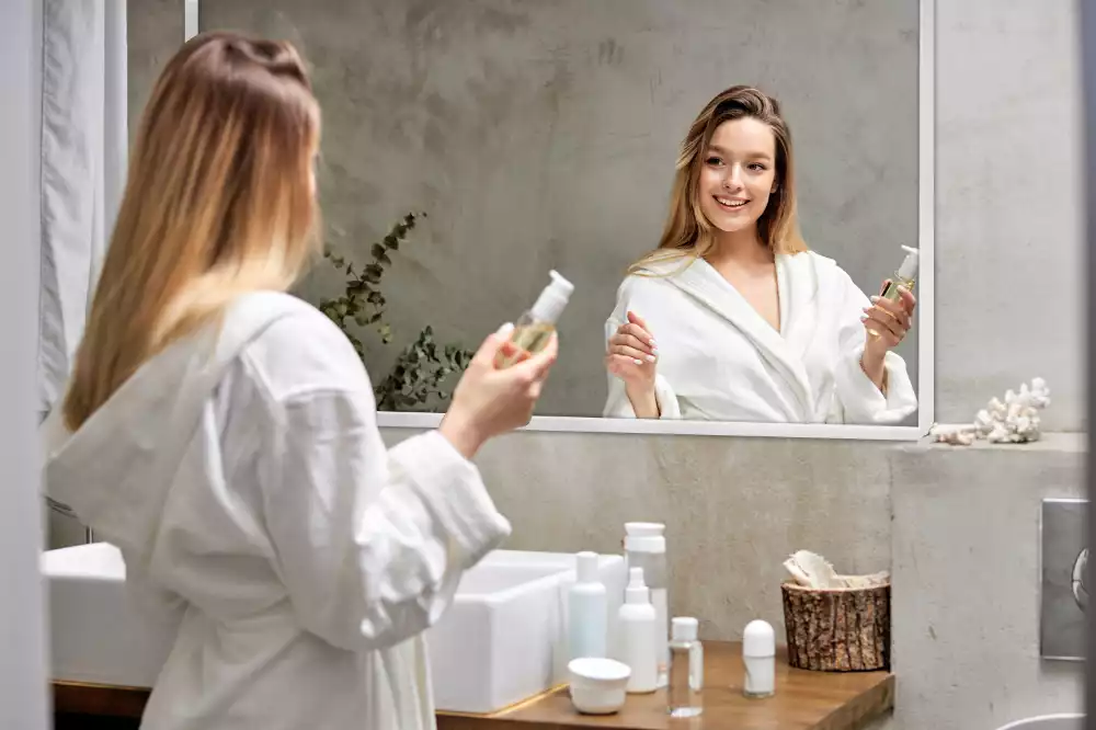 Rechteckiger spiegel dekorativ mit weißem rahmen