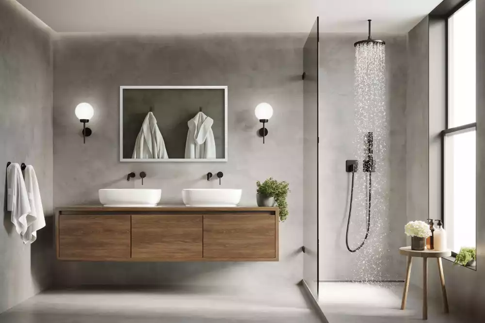 Rechteckiger spiegel dekorativ mit weißem rahmen