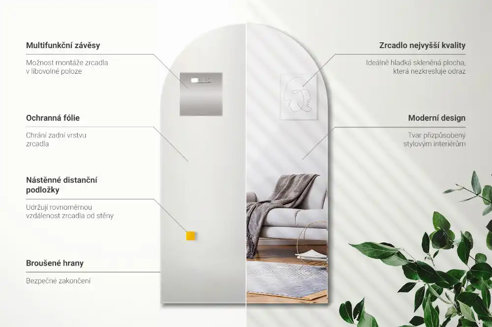 Bogen spiegel hängend dekorativ