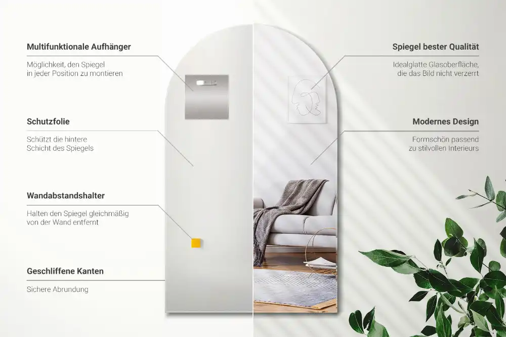 Bogen spiegel hängend dekorativ