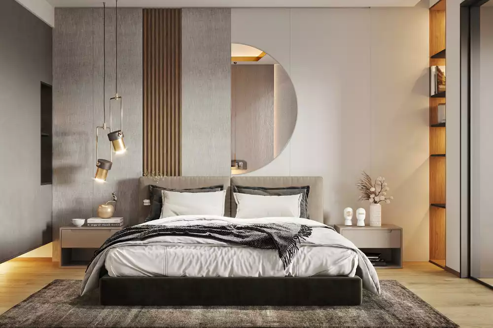 Halbrunder spiegel hängend ohne rahmen