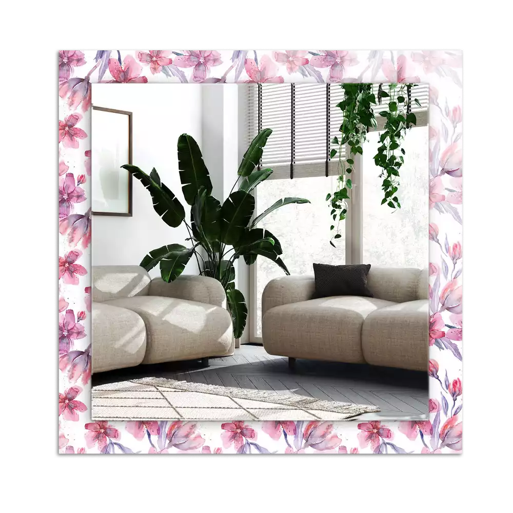 Rechteckiger dekorativer spiegel Aquarellblumenmuster