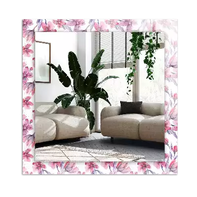 Rechteckiger dekorativer spiegel Aquarellblumenmuster
