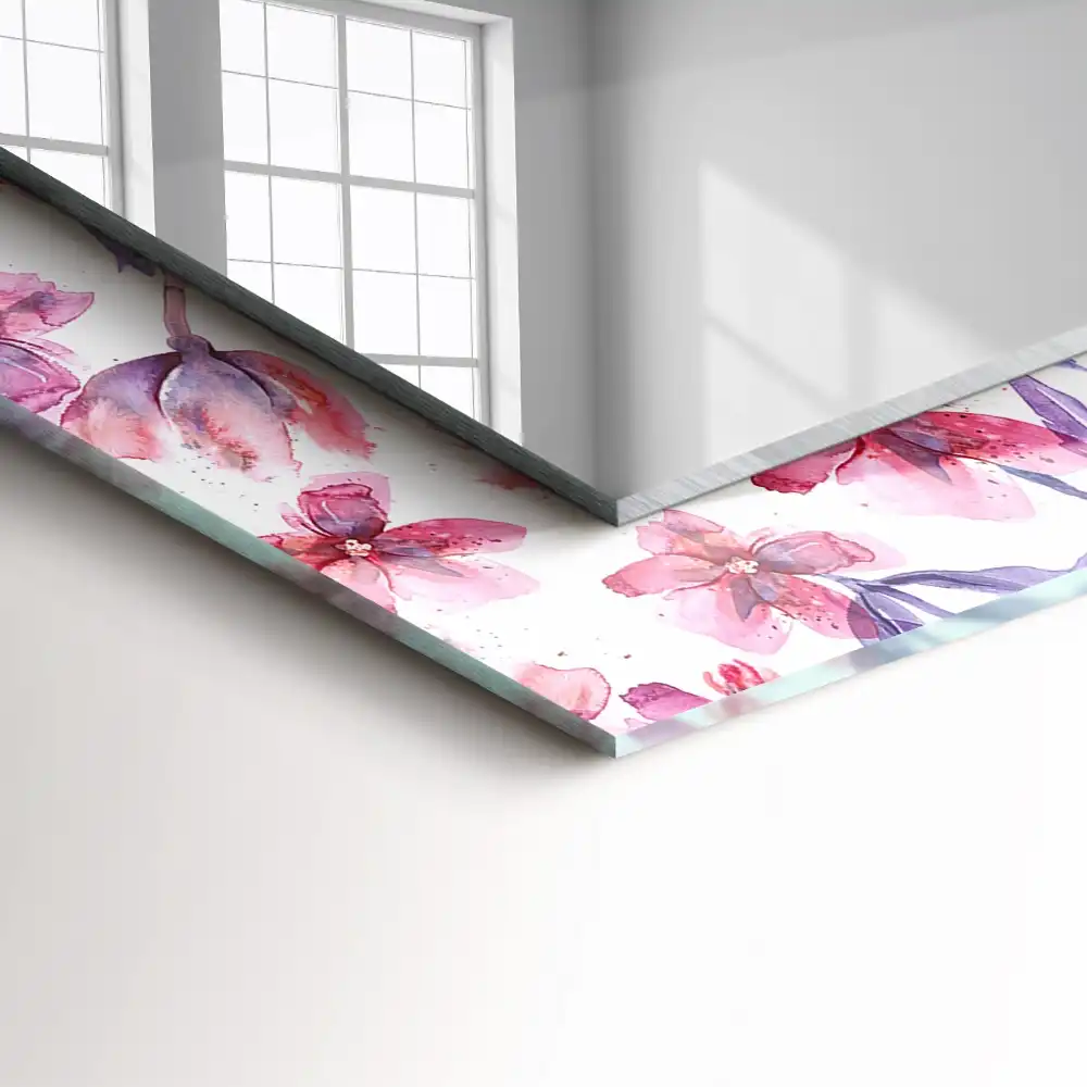 Rechteckiger dekorativer spiegel Aquarellblumenmuster