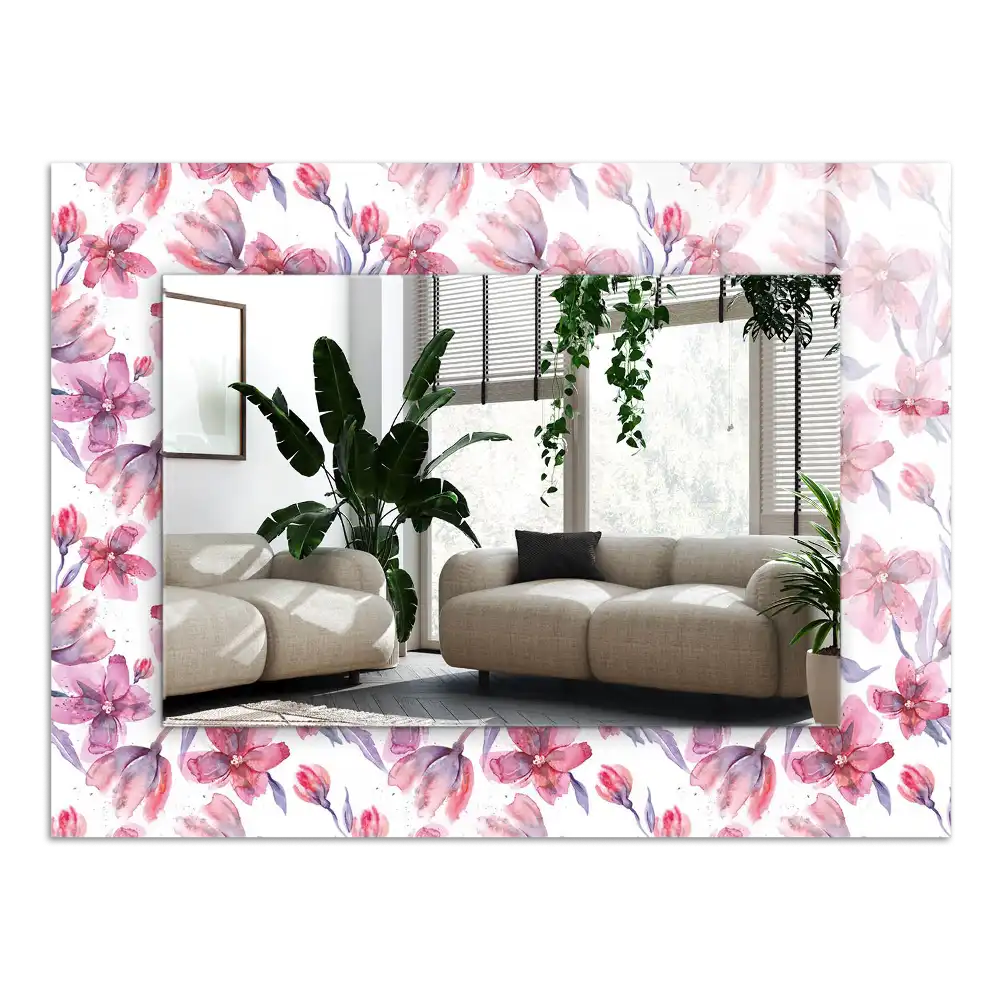 Rechteckiger dekorativer spiegel Aquarellblumenmuster