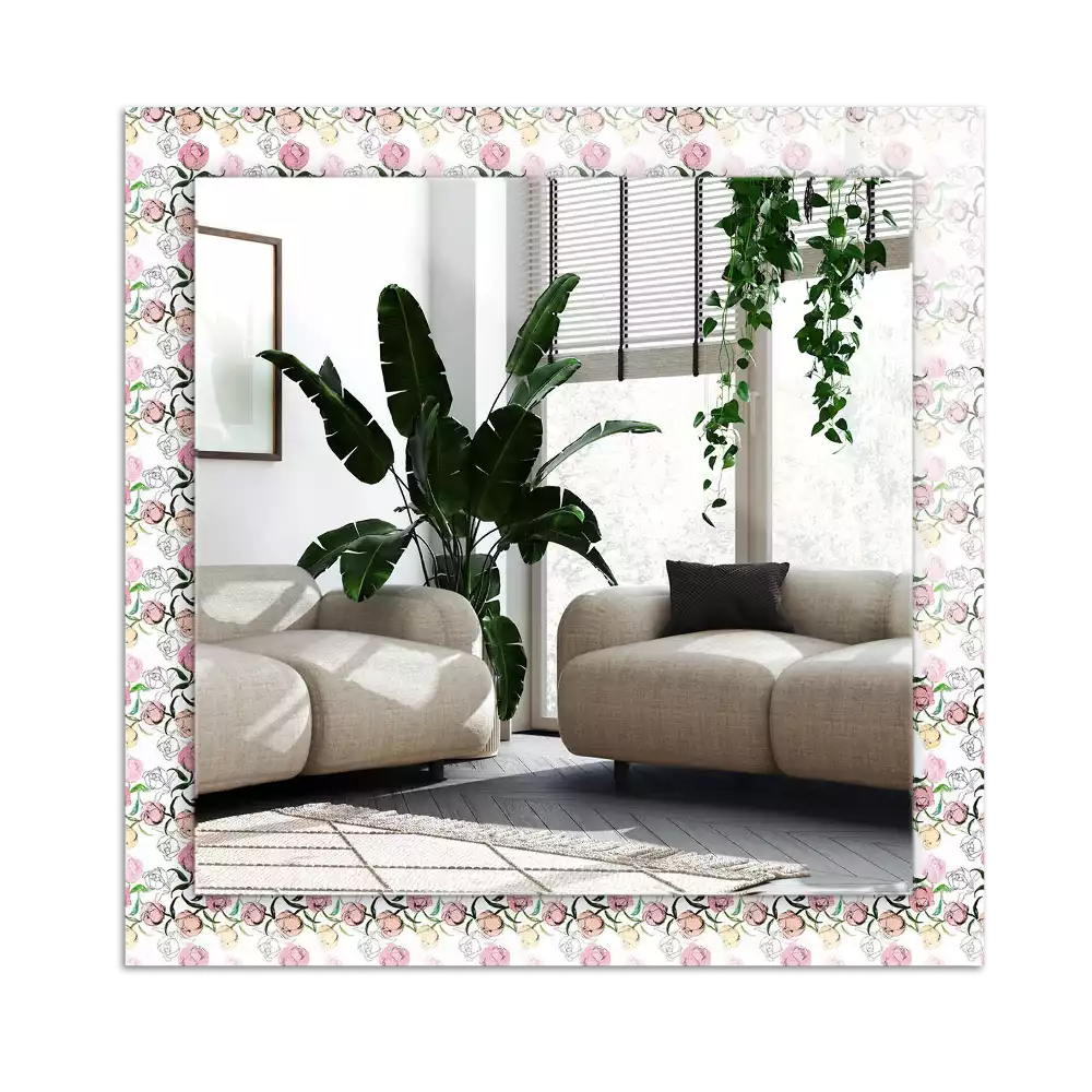 Rechteckiger spiegel Blumenmuster