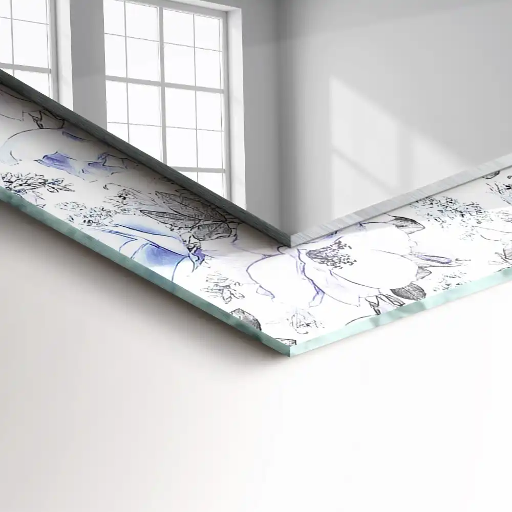 Rechteckiger dekorativer spiegel Blumen und Blätter