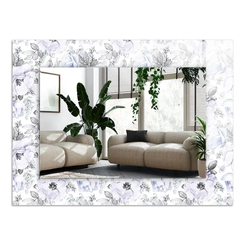 Rechteckiger dekorativer spiegel Blumen und Blätter