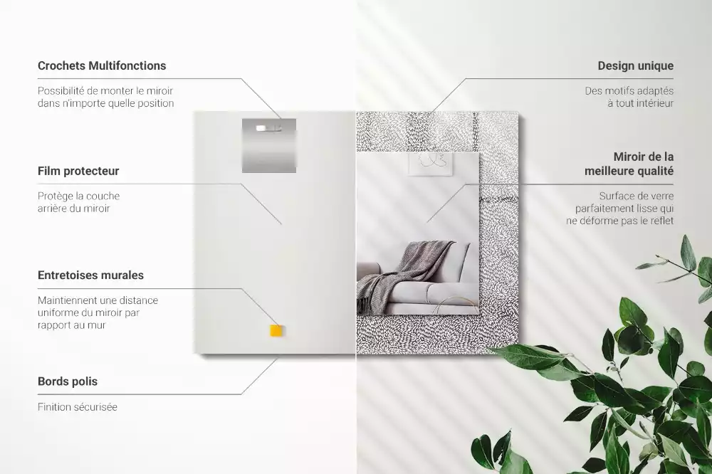 Spiegel mit rechteckigem aufdruck 3D-Muster