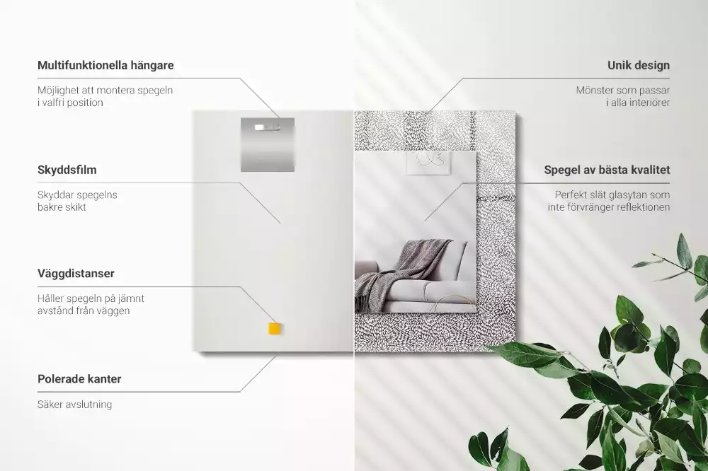 Spiegel mit rechteckigem aufdruck 3D-Muster