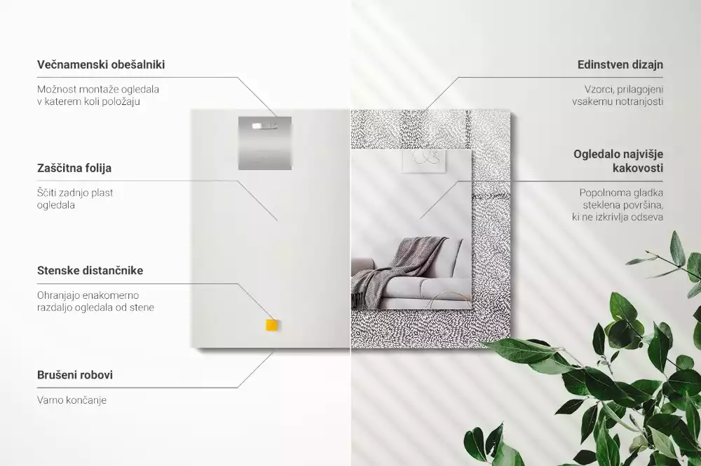 Spiegel mit rechteckigem aufdruck 3D-Muster