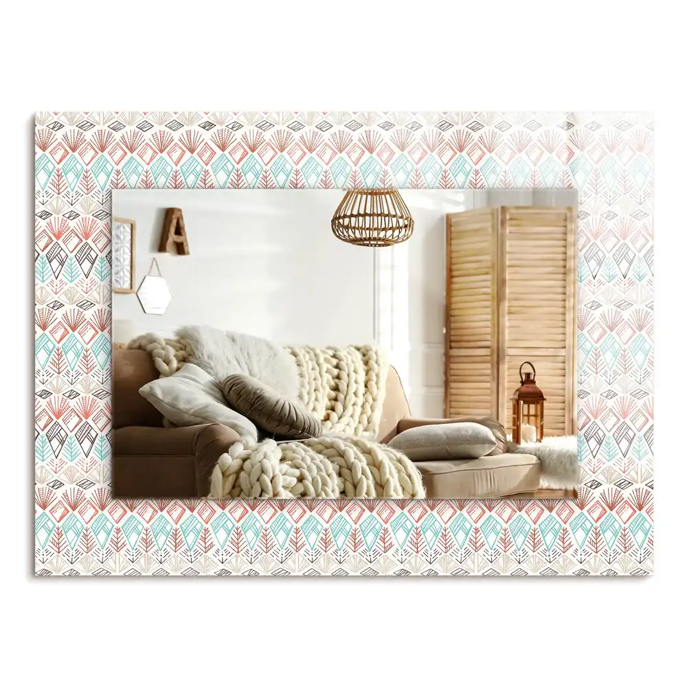 Rechteckiger spiegel Buntes geometrisches Muster