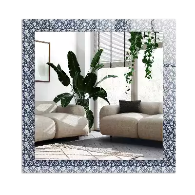 Rechteckiger dekorativer spiegel Blaues Blumenmuster