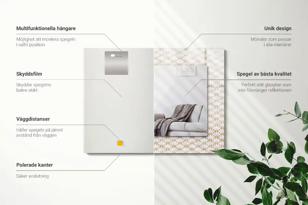 Spiegel mit rechteckigem aufdruck Geometrisches Blumenmuster