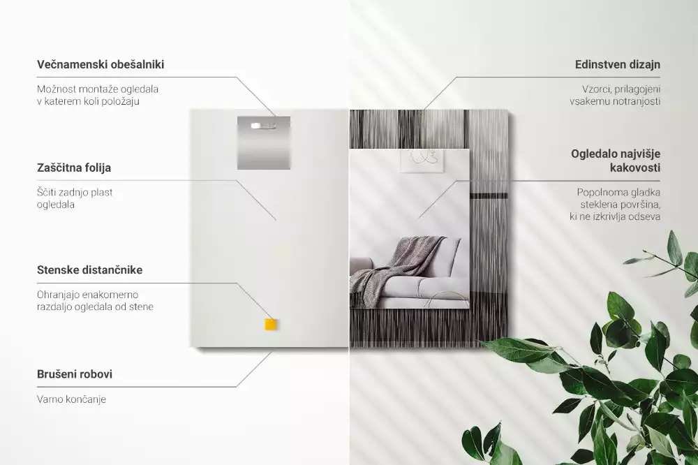 Spiegel mit rechteckigem aufdruck Moderne Linien