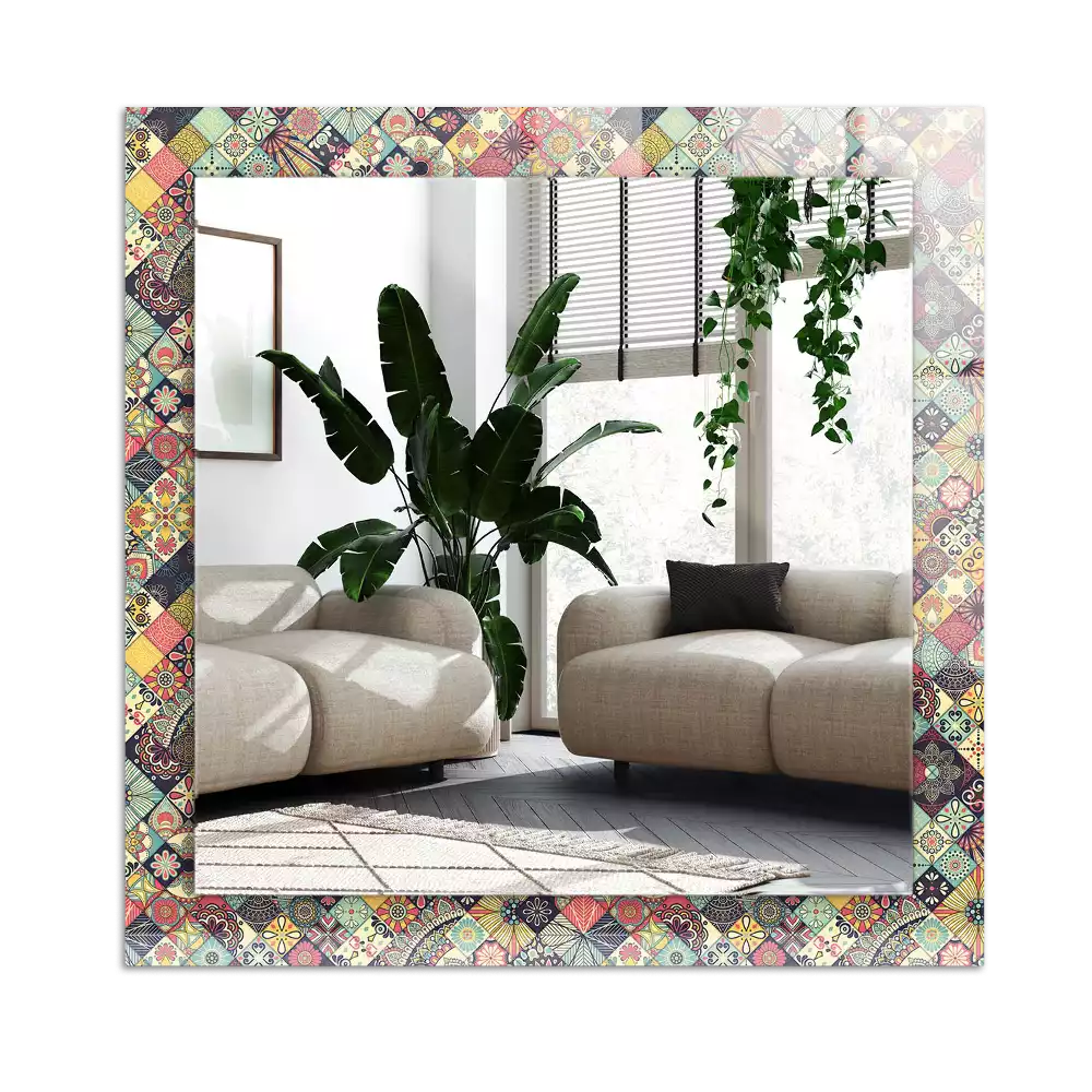Rechteckiger dekorativer spiegel Bunte Patchwork-Muster
