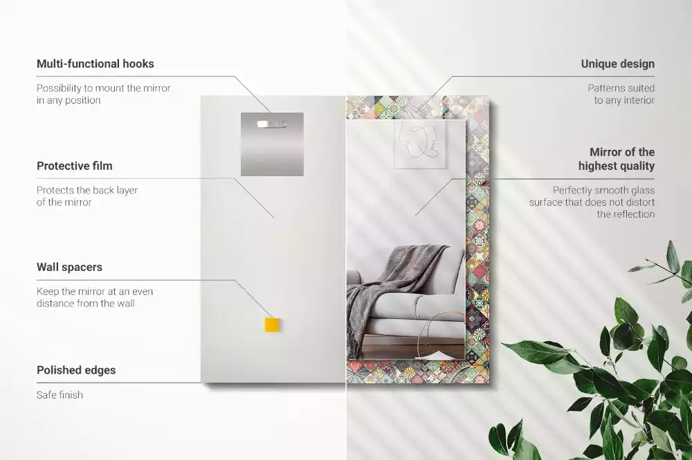 Rechteckiger dekorativer spiegel Bunte Patchwork-Muster