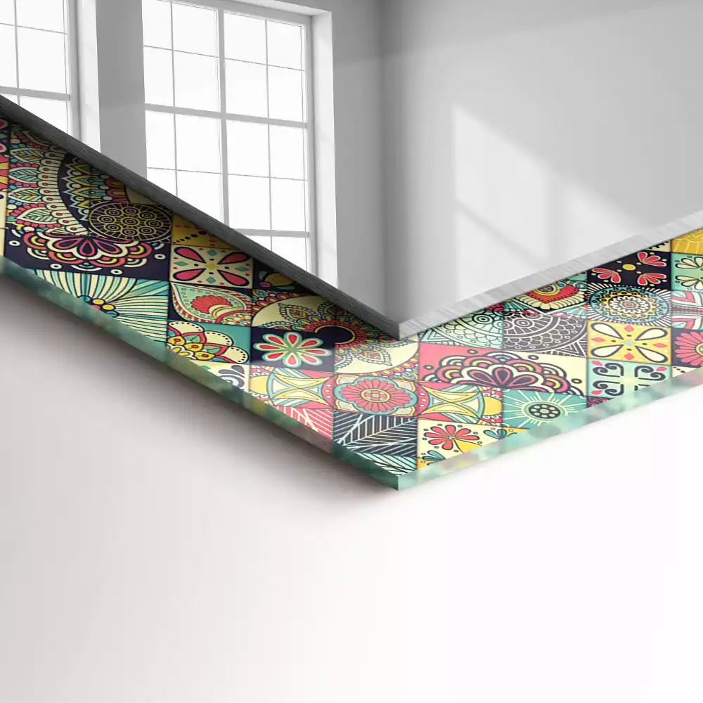 Rechteckiger dekorativer spiegel Bunte Patchwork-Muster