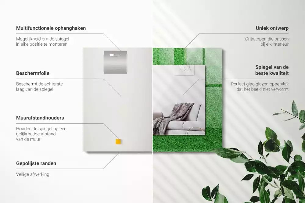 Spiegel mit rechteckigem aufdruck Grünes Gras