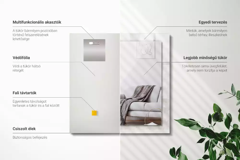 Rechteckiger spiegel Graues Texturmuster