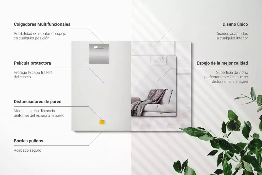 Rechteckiger spiegel Graues Texturmuster