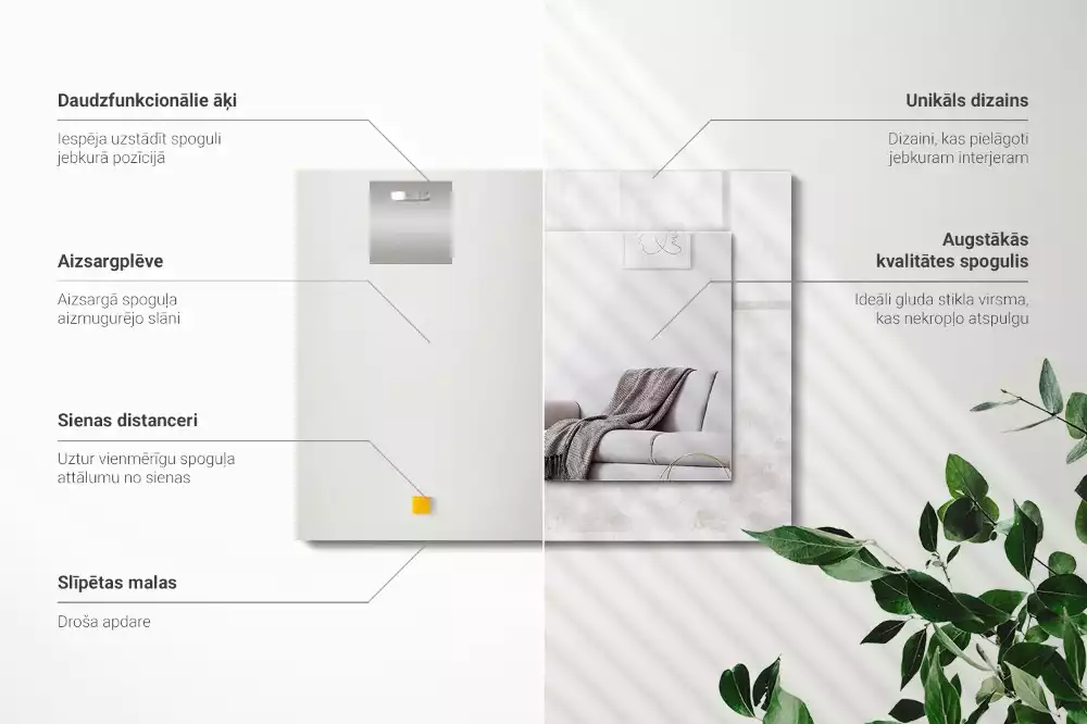 Rechteckiger spiegel Graues Texturmuster