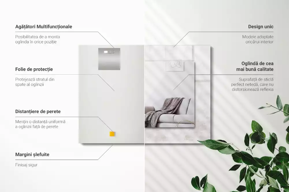 Rechteckiger spiegel Graues Texturmuster