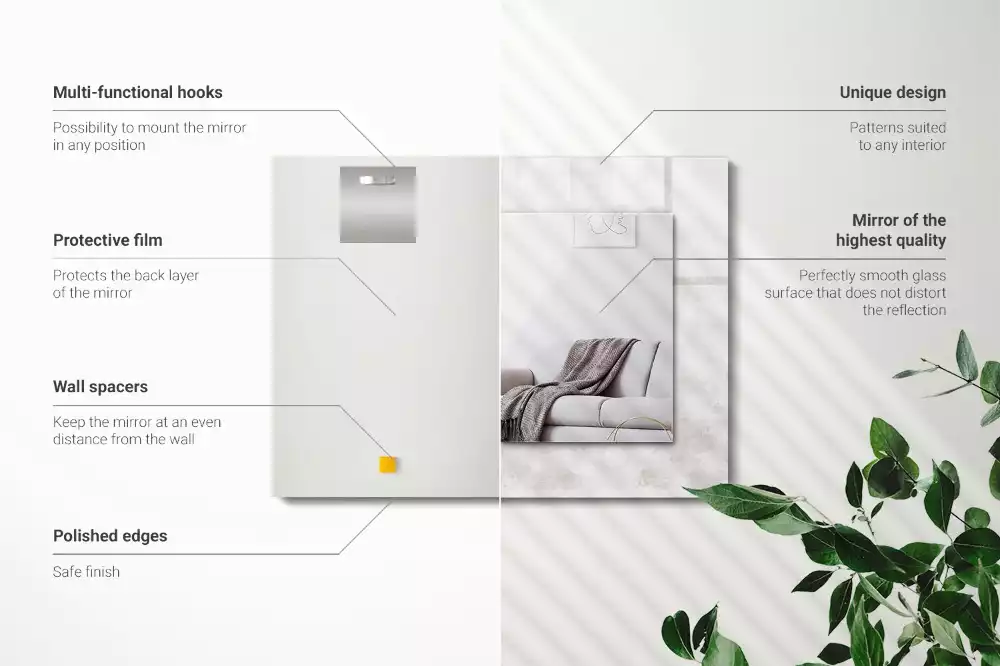 Rechteckiger spiegel Graues Texturmuster