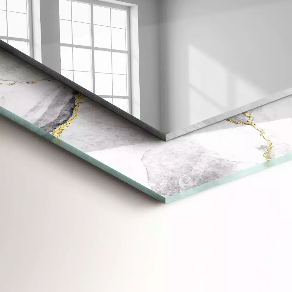 Spiegel mit rechteckigem aufdruck Marmor mit Adern