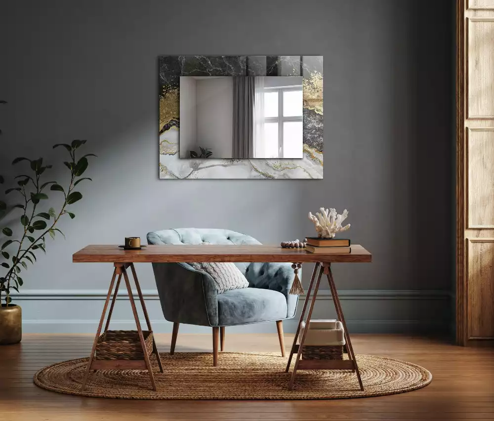 Rechteckiger spiegel Marmoradern Abstraktion