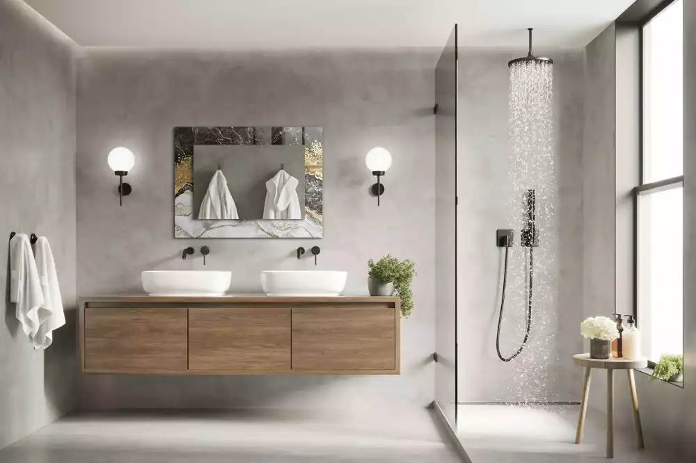 Rechteckiger spiegel Marmoradern Abstraktion