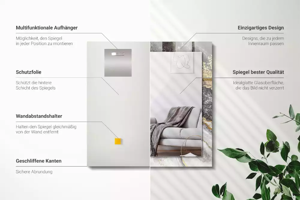 Rechteckiger spiegel Marmoradern Abstraktion